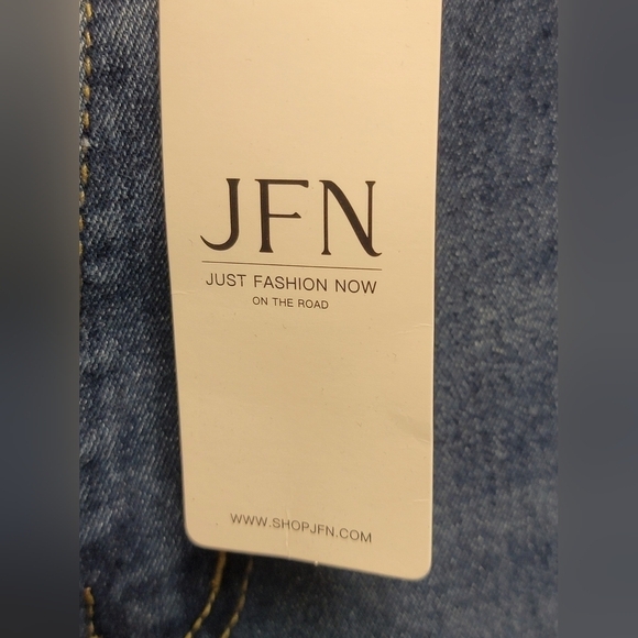 JFN Just Fashion Now Women's XL High Rise Skinny Cuffed Denim Blue Jean - Picture 5 of 11